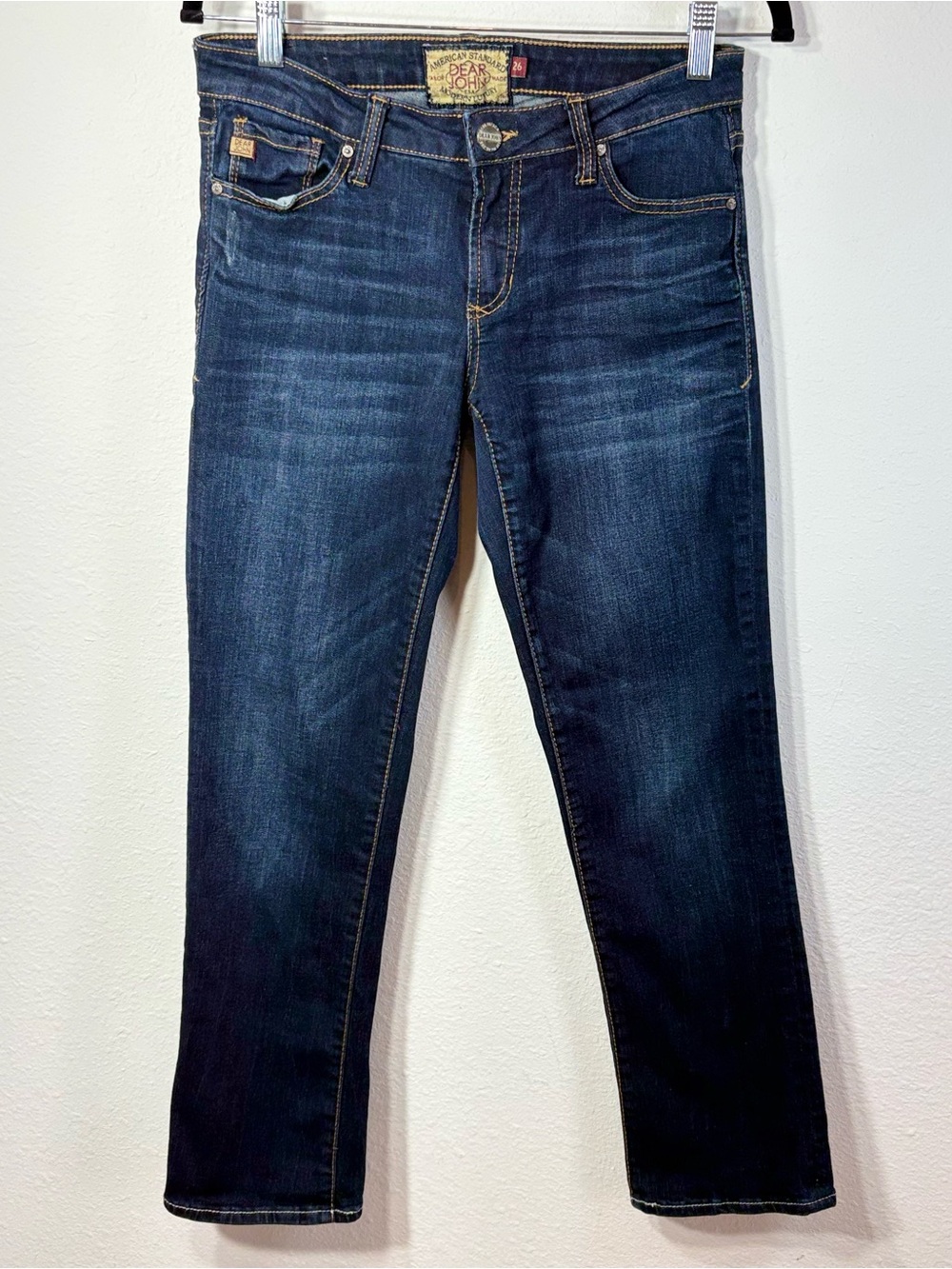 Dear John Denim Playback Comfort Straight Leg Low-Rise Jeans Size 26 Dark Wash